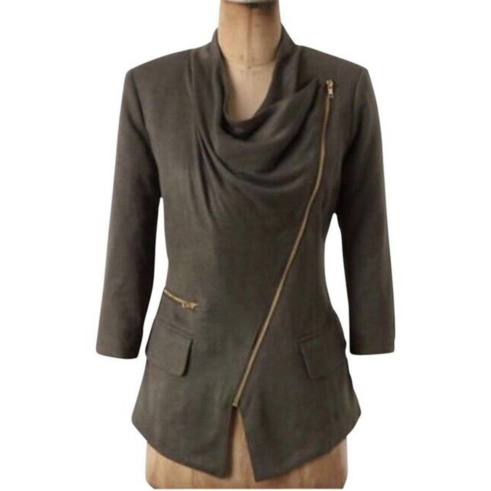 Cartonnier Anthropologie Take The Wheel Moto Jacket Sz Small Asymmetrical Zipper